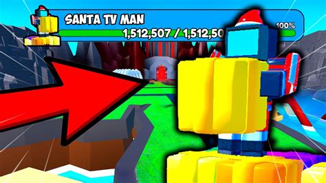 Omg New Update Secret Boss Evil Mode Santa Tv Man Update Roblox