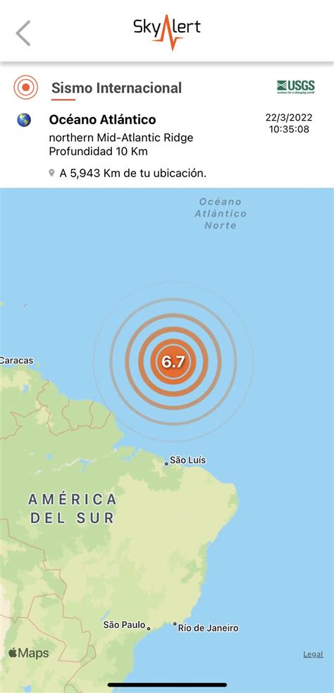 SkyAlert On Twitter Sismo Magnitud 6 7 USGS En La Dorsal Del