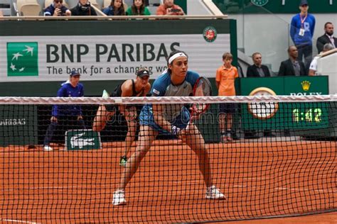 Professional Tennis Player Caroline Garcia Of France In Action During