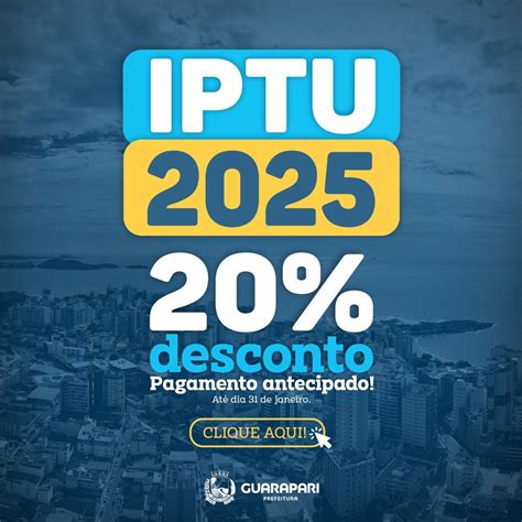 IPTU 20 De Desconto Para Pagamentos Antecipados PREFEITURA