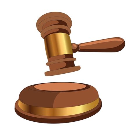 Premium Vector Vector Illustration Of The Judge S Hammer D Model Of