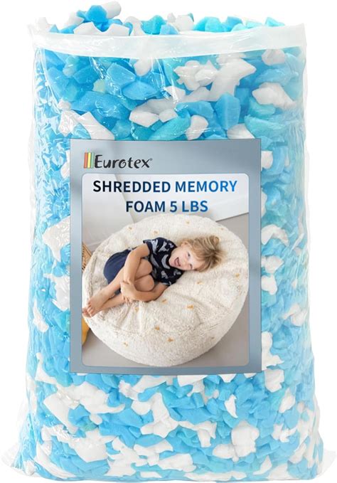 Eurotex 5 Lbs Shredded Memory Foam Filling For Bean Bag Filler And Stuffing