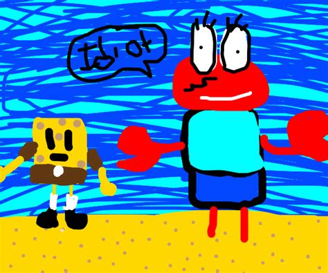 Spongebob laughing at shrek on fire - Drawception