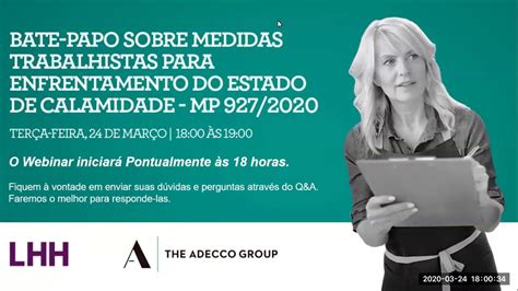 Webinar Sobre Medidas Trabalhistas Para Enfrentamento Do Estado De