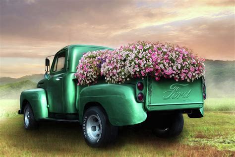 Green Flower Truck Photograph By Lori Deiter Pixels