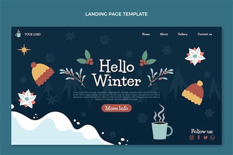 Free Vector Flat Winter Twitter Header