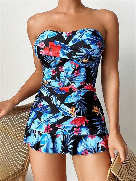 SHEIN Swim Lushore Tropical Print Bikini Set For Women SHEIN USA