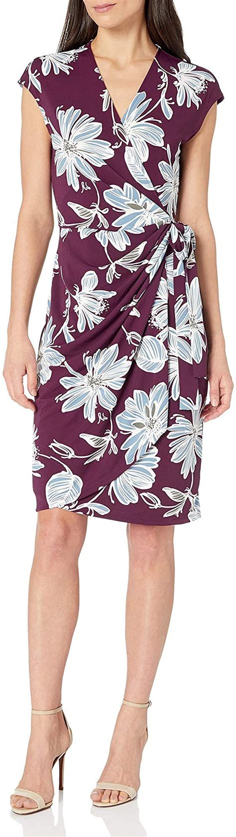 Lark Ro Women S Classic Cap Sleeve Wrap Dress