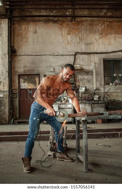 Fit Muscled Half Naked Man Work Stock Photo Shutterstock