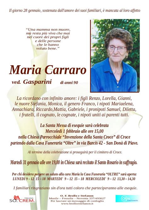 Carraro Maria Onoranze Funebri Brollo E Stefanon