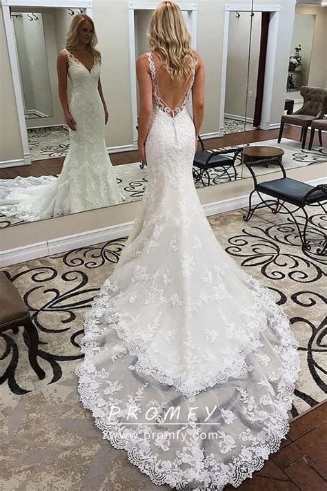 Low Back Mermaid Wedding Dresses