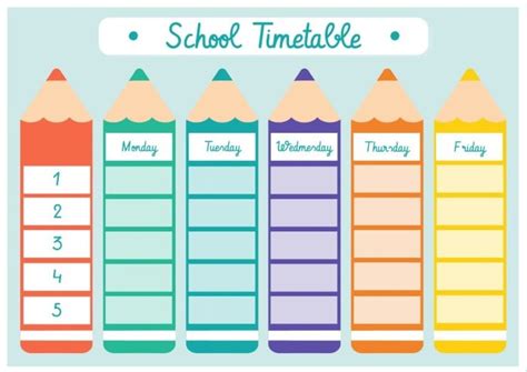 Free Colorful Pencils Study Plan Schedule template