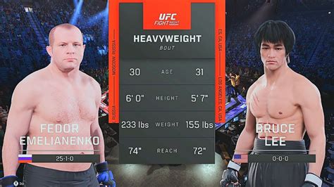 Fedor Emelianenko Vs Bruce Lee EA Sports UFC 5 Simulations UFC 5