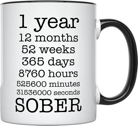 Younique Designs One Year Sobriety Mug For Men And Women