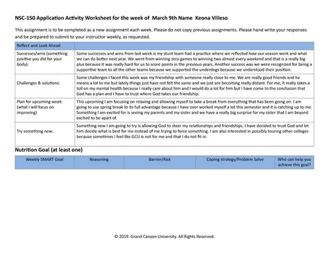 Application Activity March Th Nsc Applica On Ac Vity Worksheet