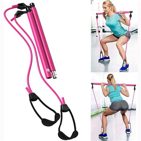 Resistance Trainer Band Bar Kit Core System Portable Home Gym Resistance Band And Bar Full