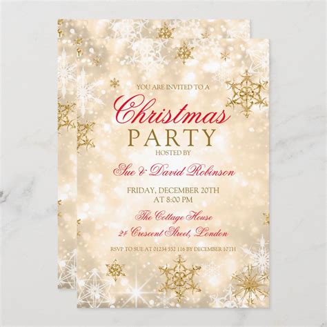 Elegant Gold Christmas Holiday Party Invitation | Zazzle