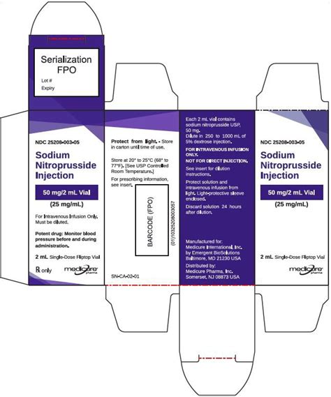 Sodium Nitroprusside Injection Fda Prescribing Information Side Effects And Uses