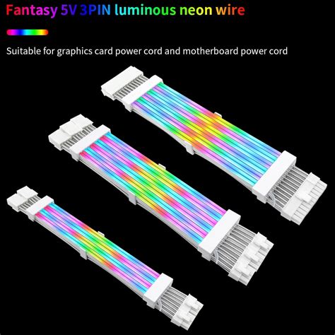 Tishric Awg Argb Sync Psu Power Supply Extension Cable Computer Pci E