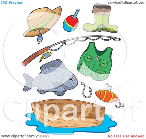 Royalty Free Rf Clipart Illustration Of A Digital Collage Of Fishing