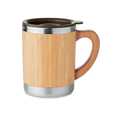 Mug Isotherme En Inox Et Bambou Personnalis En Gravure Miaka