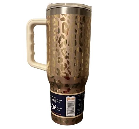 Yukon Outfitters Buc Ees Gold Leopard Cheetah 40 Oz Tumbler With