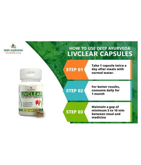 DEEP AYURVEDA INDIA Livclear Liver Support Capsule 2 Gm Pack Of 2 Buy