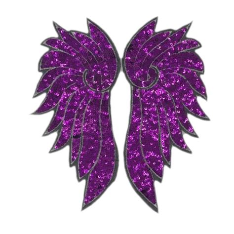 Women Clothes Diy Patch Violet Sequins Deal With It Cm Wings Patches