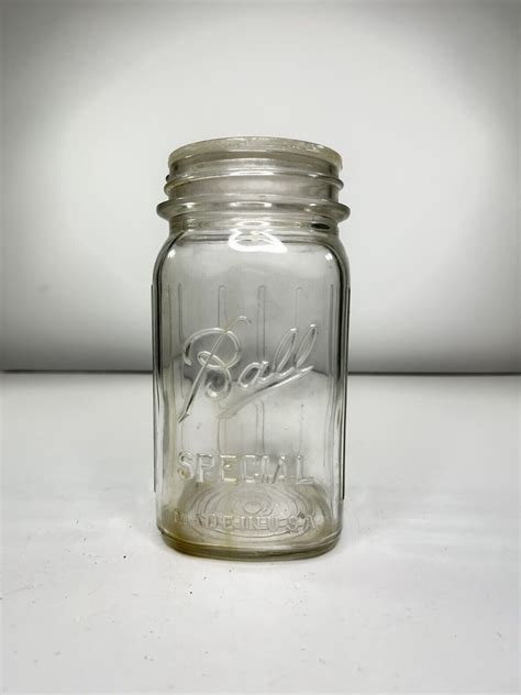 Vintage “ball Perfect Mason” Square Quart Clear Canning Jar W Glass Lid Ebay