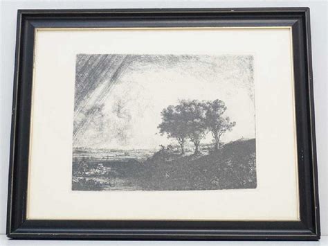 REMBRANDT THE THREE TREES ETCHING