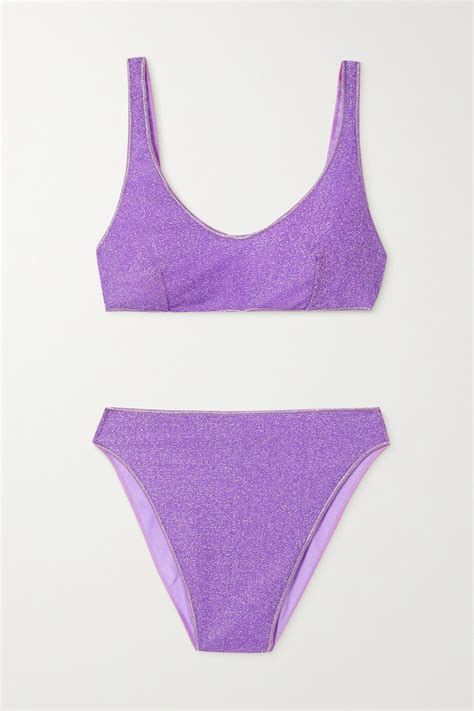 Buy Oseree Lumi Re S Stretch Lurex Bikini Purple At Off