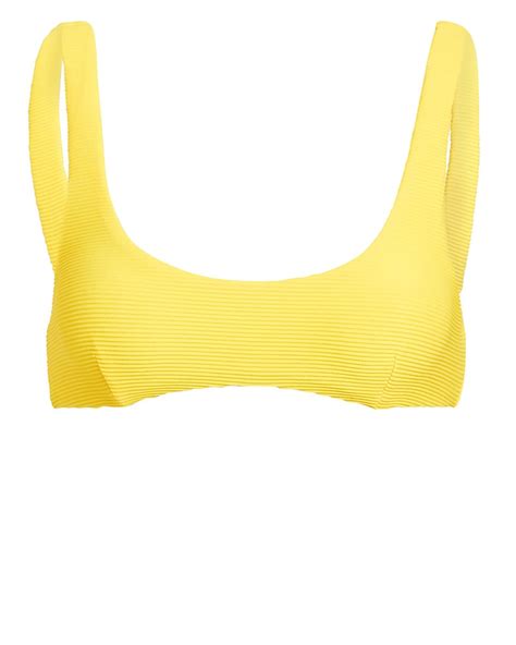 Inc Swim Yellow Rib Scoop Neck Bikini Top Gigi Hadid S Yellow Fisch