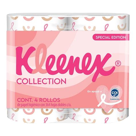 Papel higiénico Kleenex collection special mes rosa 4 rollos de 364