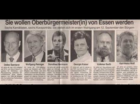 Essen Oberbürgermeister Wahl OB Kandidat 1999 Karl Heinz Wolf Der