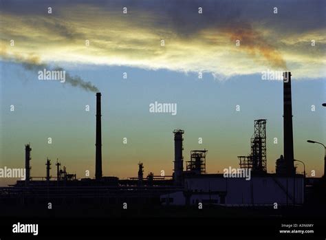 Gdansk Refinery At Sunset Poland Stock Photo Alamy