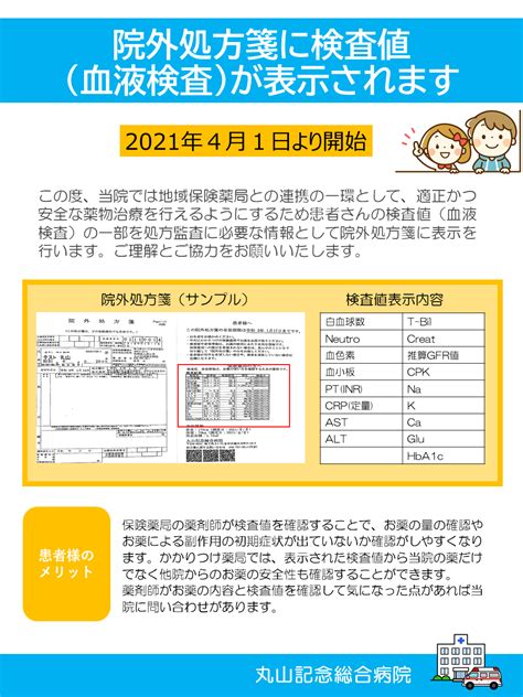 【院外処方箋】表示項目変更のお知らせ 丸山記念総合病院blog