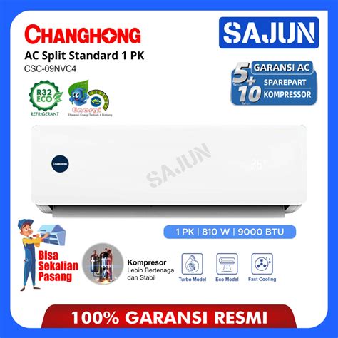 Jual Changhong AC Split 1 PK CSC 09NVC4 Air Conditioner 1PK Gold Fin