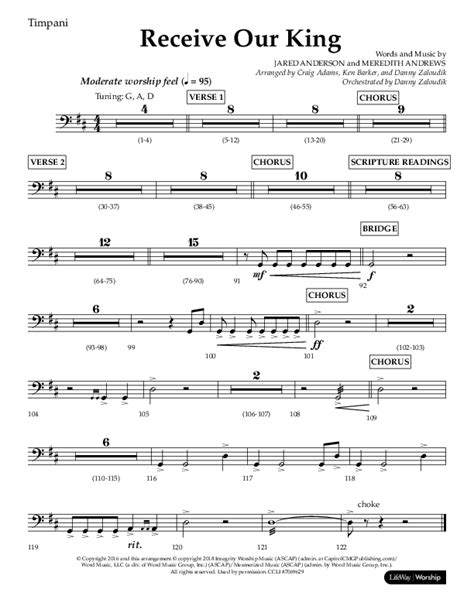 Receive Our King Choral Anthem Satb Timpani Sheet Music Pdf Lifeway