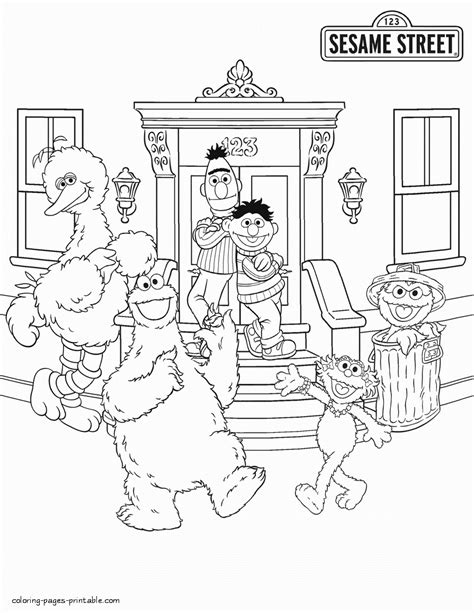 123 Sesame Street coloring page || COLORING-PAGES-PRINTABLE.COM