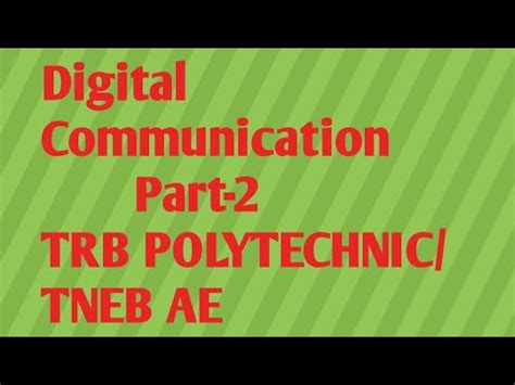 Trb Polytechnic Ece Preparation Tneb Ae Digital Communication Trb