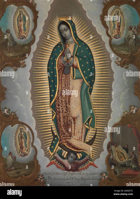 La Virgen de Guadalupe con los cuatro apariciones 1773 Fotografía de