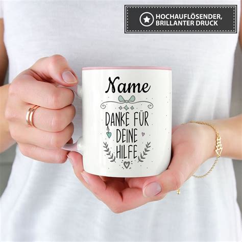 Personalisierbare Tasse Danke F R Deine Hilfe Rosa Print Royal