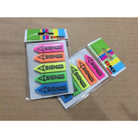 Jual Sticky Notes Post It Big Index Warna Panah Sign Here