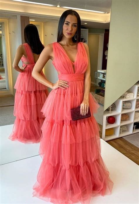 60 Vestidos Longos Da Paleta Coral Para Madrinhas De Casamento