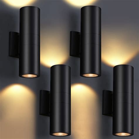 Dakaful Outdoor Wall Lights 4pack Integrated Led Cylinder Up Down