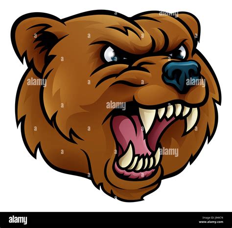 Angry Grizzly Bear Face