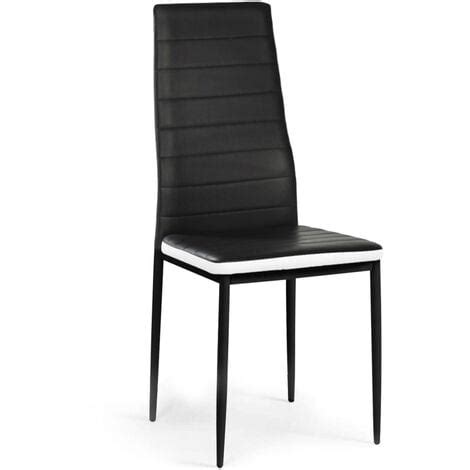 Lot De Chaises Romane Noires Bandeau Blanc Pour Salle Manger