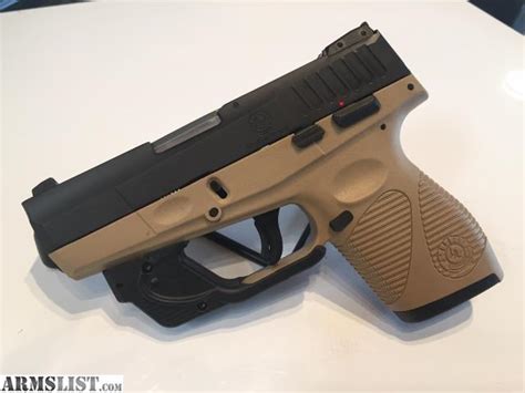 Armslist For Sale New Taurus Pt740 Slim 40 Sandw Pistol Fde W Viridian Laser