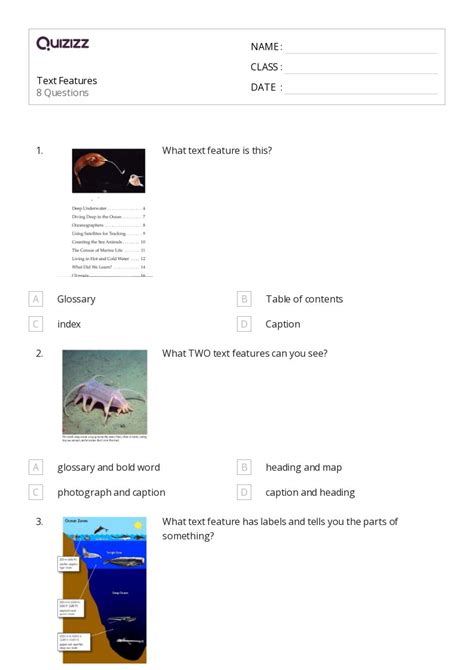 50 Using Text Features Worksheets For 2nd Grade On Quizizz Free
