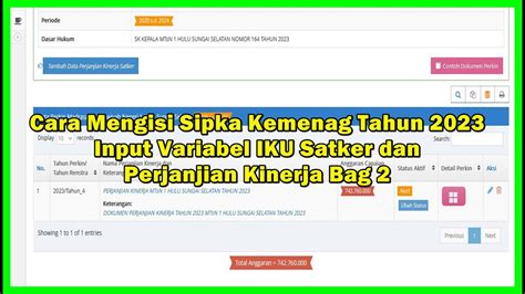 Cara Mengisi Sipka Kemenag Tahun 2023 Input Variabel IKU Satker Dan